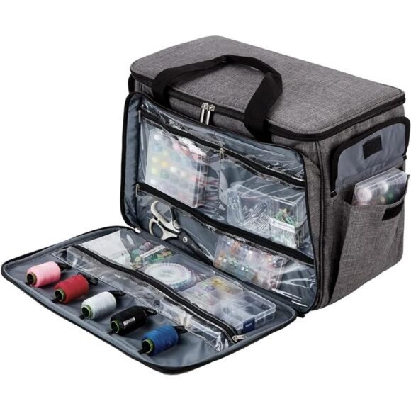 Sewing Machine Carrying Case with Multiple Storage Pockets, Universal - Picture 3 of 7